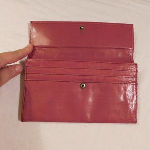 PINK multipocket WALLET 100%Leather Edward Harvey Vintage